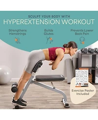 Lifepro SculptTrainer Roman Chair – Adjustable Hyperextension Bench for Core, Back & Ab Workouts – Foldable Home Gym Equipment