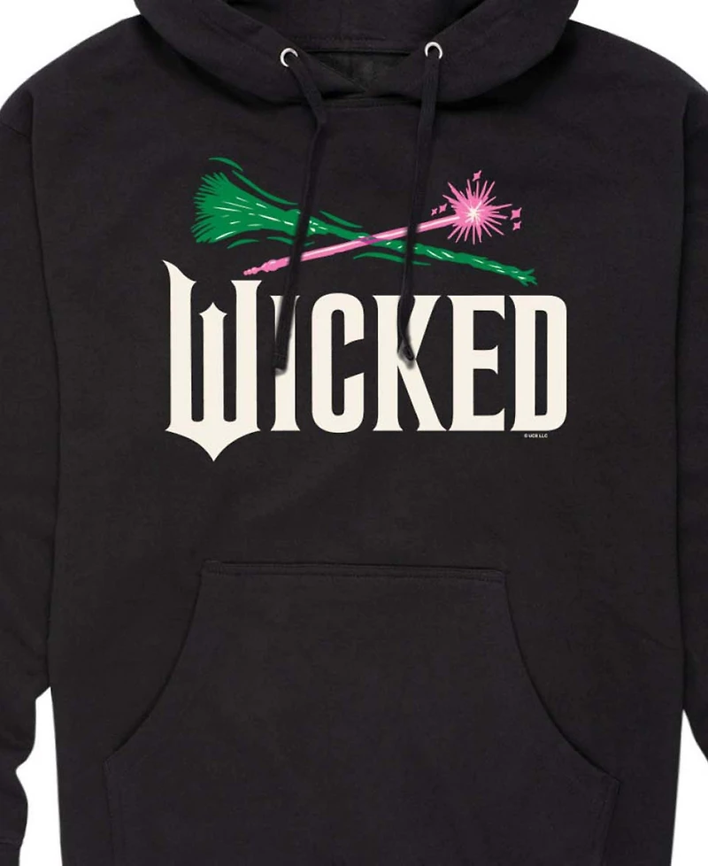 Airwaves Men's Wicked Part 2 Broom and Wand Logo Long-Sleeve Pull-On Hoodie