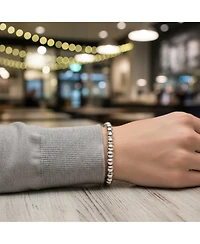 Bling Jewelry Stackable Sterling Silver Bead Ball Stretch Bracelet