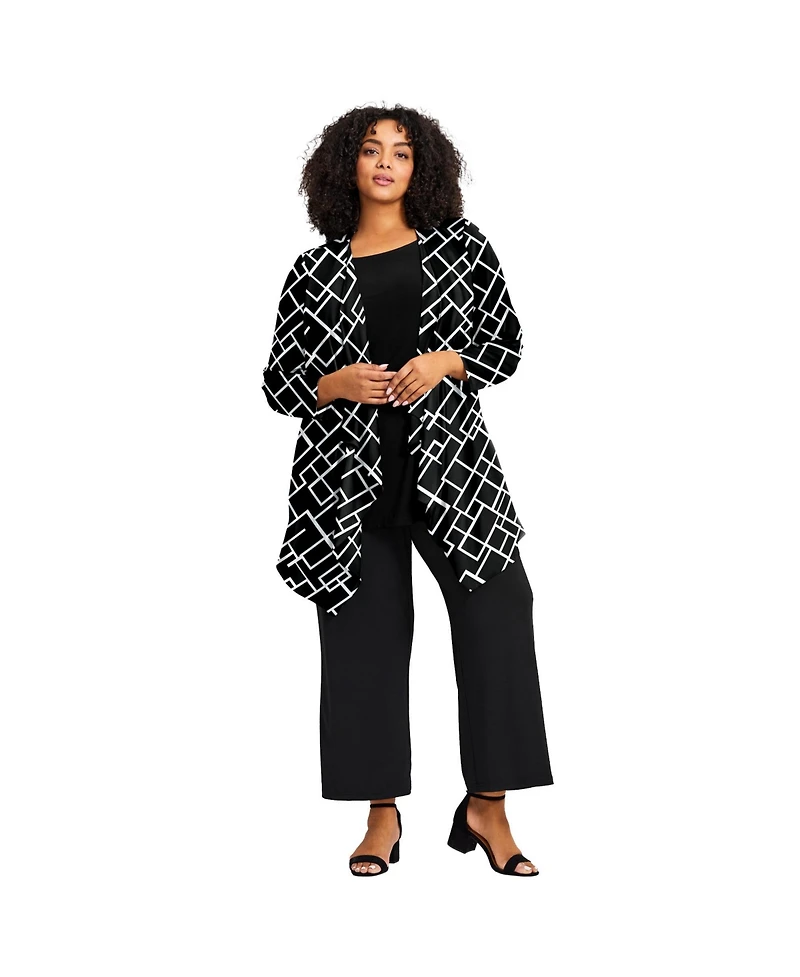 Avenue Women's Plus Cardigan with Tank Duet Sweaters