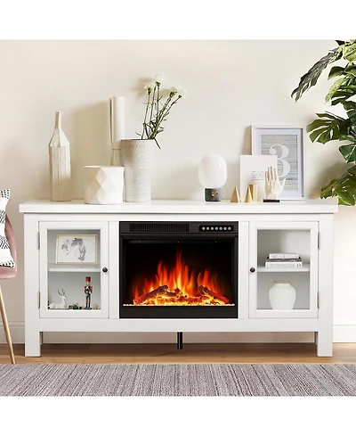 Cowsar 58" Electric Fireplace with Mantel & Cabinets