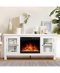 Cowsar 58" Electric Fireplace with Mantel & Cabinets