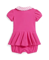 Polo Ralph Lauren Baby Girls Contrast-Collar Bubble Shortall