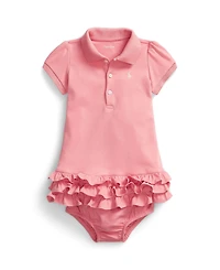 Polo Ralph Lauren Baby Girls' Ruffled Dress and Bloomer, 2-Piece Set