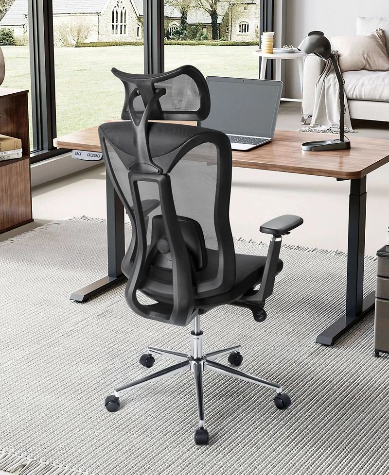 Ergonomic Mesh Office Chair with Adjustable Headrest, Lumbar Support and Armrests