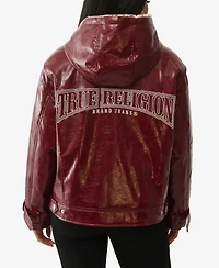 True Religion Women's Oversize Patent Leather Jacket