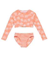 Snapper Rock Big Girls Cali Palms Recycled Crop Ls Rash Set