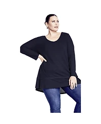 Avenue Women's Waffle Ruffle Tunic