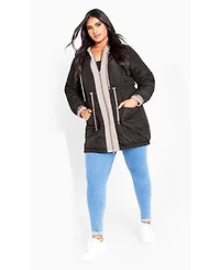 Avenue Women's Clio Quilt Padded Hooded Neck Coat