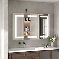 Bathroom Cabinet with Led Mirror, Anti-fog function