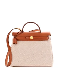 Pre-Owned Hermes 31 Herbag Zip Criss Viking Toile and Leather