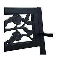 Patio Bench 49.2" Black Steel