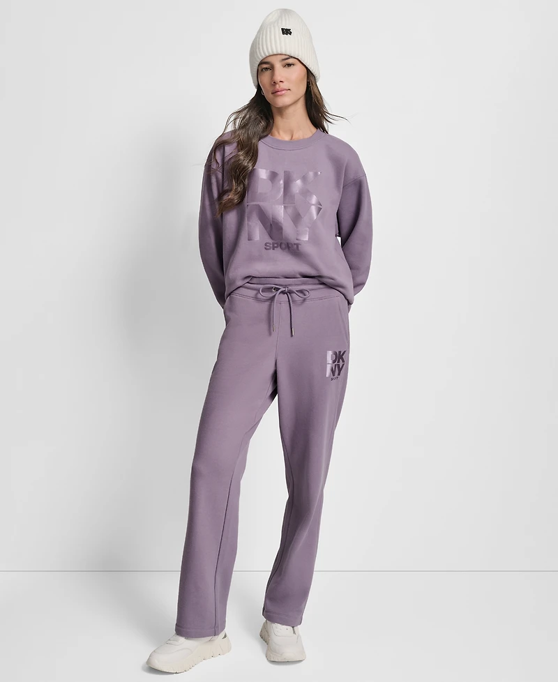 Dkny Women's Sport Stacked Transfer Logo Track Pants