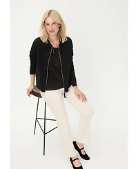 Olsen Women's Rib Knit Shell with Sequin Detail