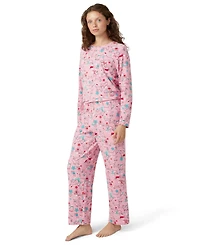 Hue Women's Waffle Fleece Pajama Set