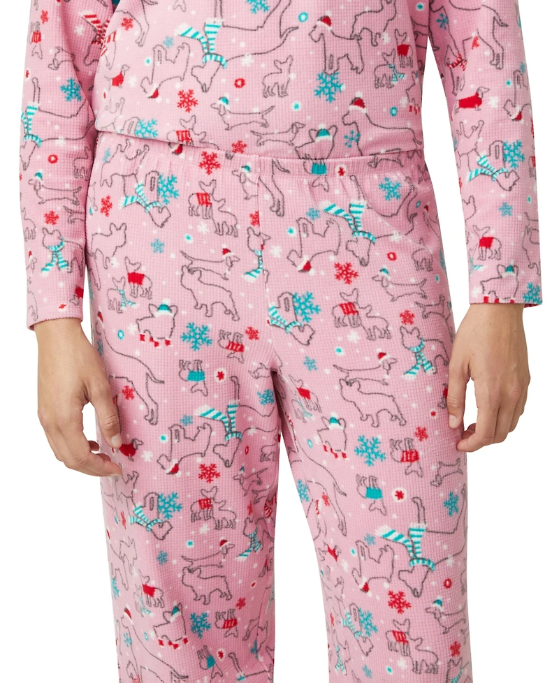 Hue Women's Waffle Fleece Pajama Set