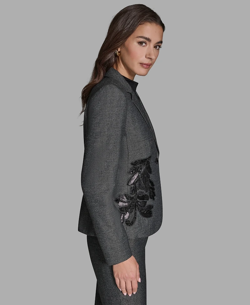 Bcbg Women's Novelty Notch Collar One-Button Jacket