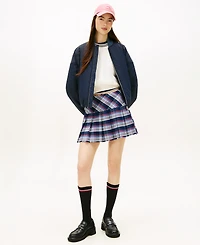 Tommy Jeans Women's Plaid Structured Pleated Mini Skirt