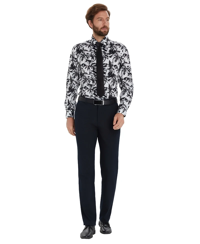 Bar Iii Men's Leo Botanical Printed Long-Sleeve Dress Shirt, Macy's Exclusive