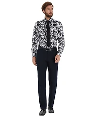 Bar Iii Men's Leo Botanical Printed Long-Sleeve Dress Shirt, Macy's Exclusive