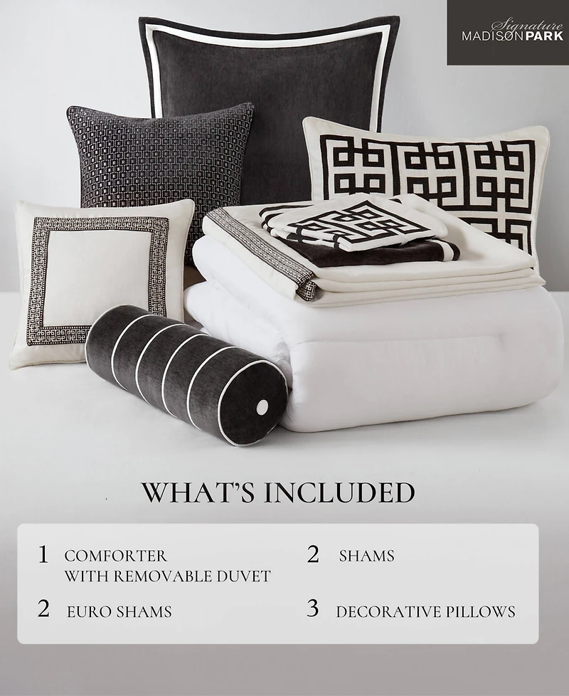 Madison Park Signature Jarvis Embroidery Oversized Duvet Style 8-Pc. Comforter Set, Queen