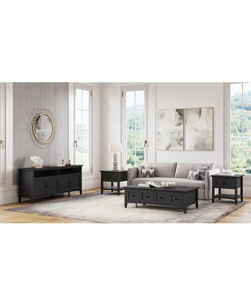 Furniture 55" Solid Wood Hedworth Rectangle Coffee Table