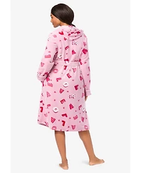 Dreams & Co. Women's Plush Hooded Wrap Robe