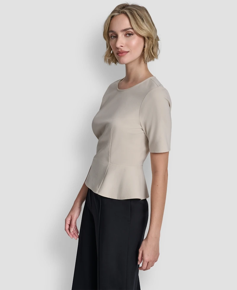 Dkny Women's Short-Sleeve Zip Up Top