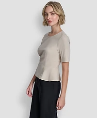 Dkny Women's Short-Sleeve Zip Up Top