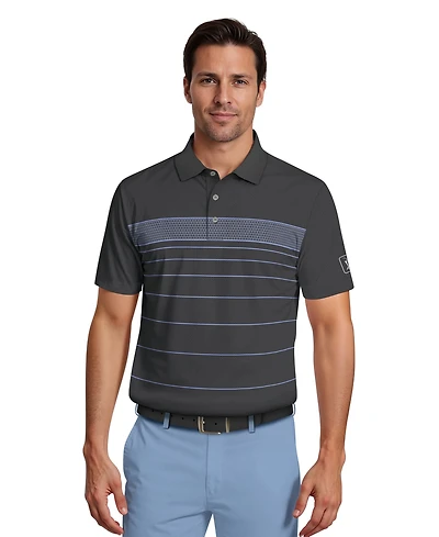 Pga Tour Men's Short-Sleeve Engineered Chest Stripe Polo Shirt