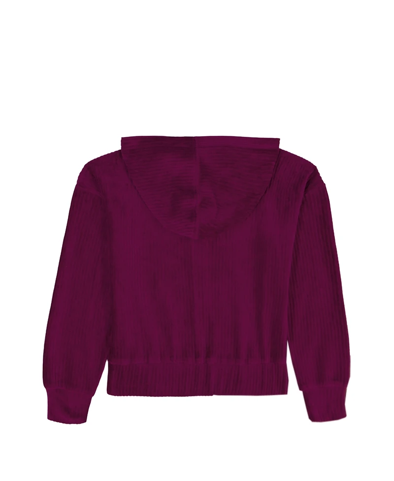 Calvin Klein Girls 7-16 Rib Velour Hoodie