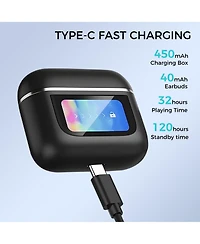 Ear-Buds- Bluetooth 5.3 w/ Lcd Screen- Tws/Noise Cancel- 32Hr Playtime