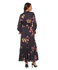 Vince Camuto Women's Long-Sleeve Smocked Waist Maxi Dress