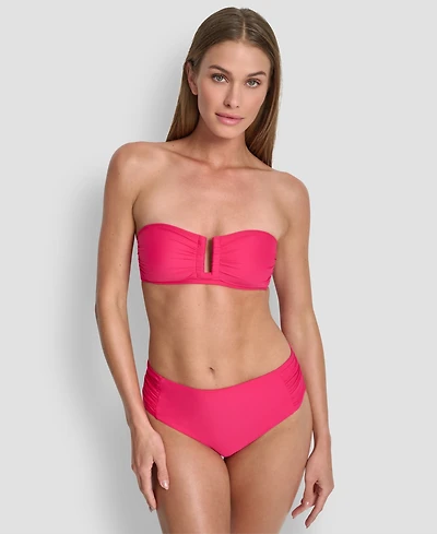 Dkny Women's Shirred U-Wire Bandeau Bikini Top
