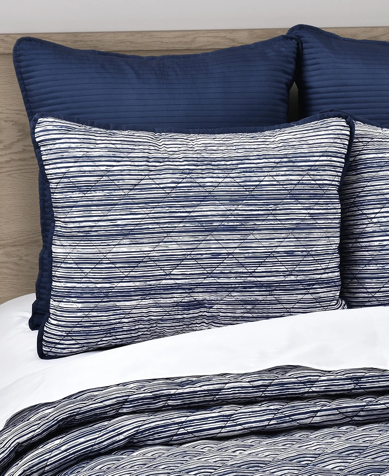 Royal Court Dalton Sleek Stripe 3-Pc. Quilt Set, Full/Queen