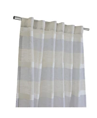 Habitat 100% Polyester Nathan Stripe Sheer Faux LinenDual Header Curtain Panel