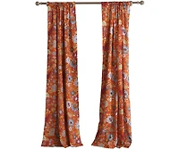 Greenland Home Fashion Astoria Festive Window Curtain Panel Pair With 3" Rod Pocket - Spice 42x63"
