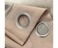 Olivia Gray Anchorage Blackout Single Grommet Curtain Panel Pair - 54x63", Sesame