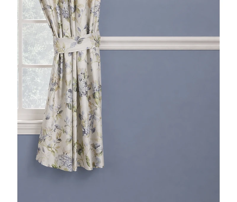 Ellis Curtain Abigail Design Printed Room Darkening 2-Piece Window Rod Pocket Pair Set with 2 Tiers - 56x24