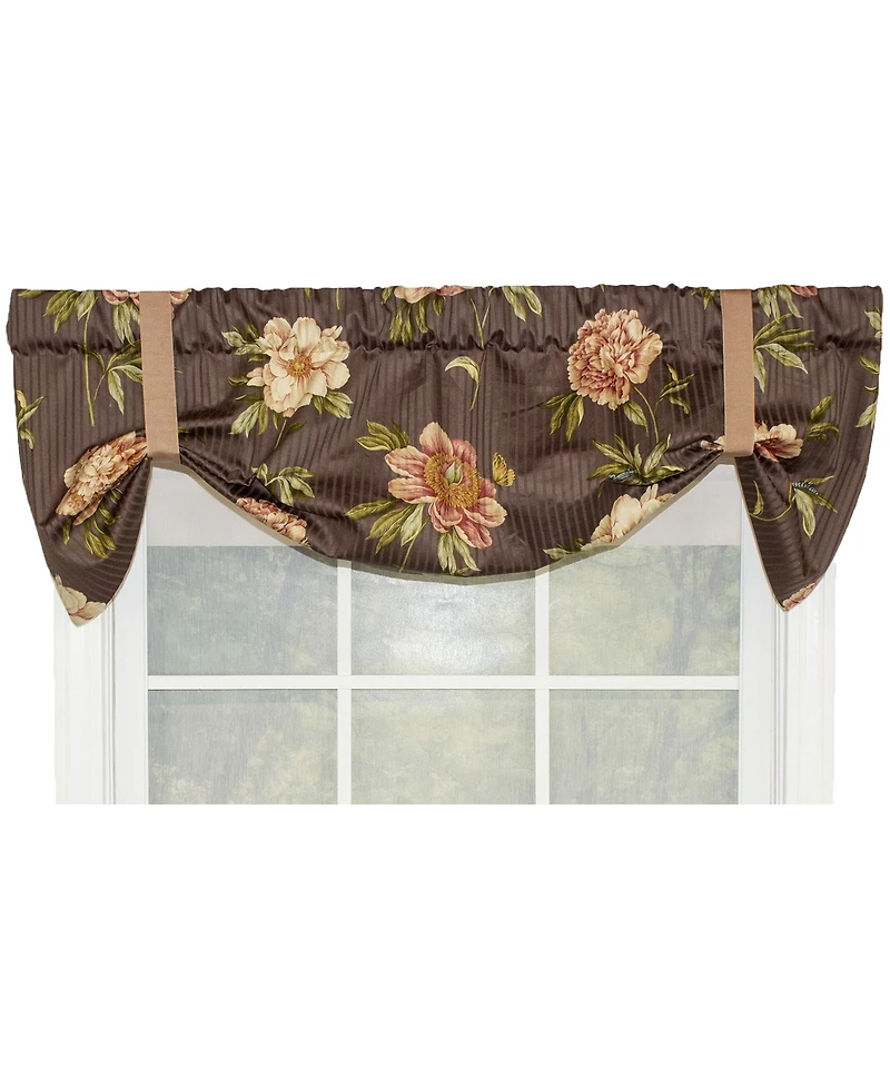 Rlf Home Blossom Style Suspender 3" Rod Pocket Valance 50" x 16" Brown by Rlf Home