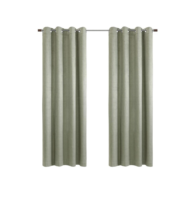 Thermaplus Paris 100% Blackout Window Treatment Grommet Curtain Panel for Bedroom Livingroom 52" x 108" Taupe