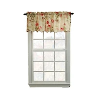 Ellis Curtain Balmoral Floral Print Semi Sheer Valance Curtain 48-Inch-by-15-Inch