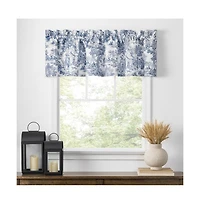 Ellis Curtain Victoria Park Toile Water Proof Room Darkening Blackout Tailored Window Valance - 70 x 12" Blue