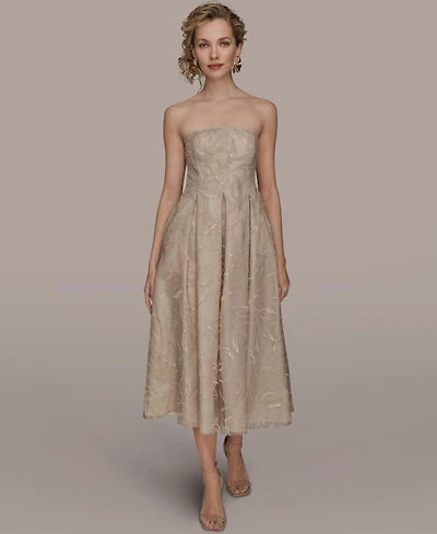 Donna Karan New York Women's Strapless Fit & Flare Midi Dress