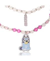 Bluey Beaded Bracelet Set, 4-Pack, Character Charms, Adjustable Stretch