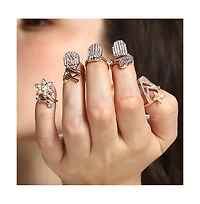Sohi Women's The Bling-Bloom Nail Rings - California Gold Set Of 5