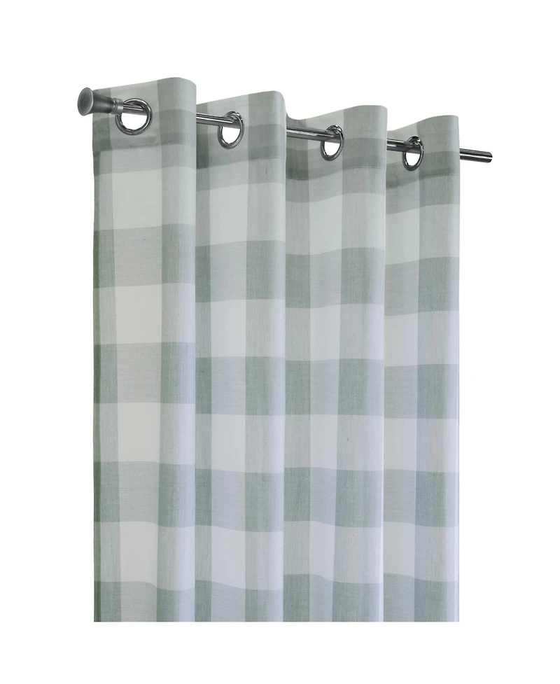 Habitat 100% Polyester Genesis Light Filtering Plaid Woven Grommet Curtain Panel 52" x 108" Grey