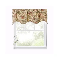 Ellis Curtain Regency Scallop Shaped 3" Rod Pocket Valances for Windows 50" x1 5" Antique