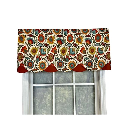 Rlf Home Fiesta Floral Petticoat Window Treatment High Quality Valance 3" Rod Pocket 50" x 15"