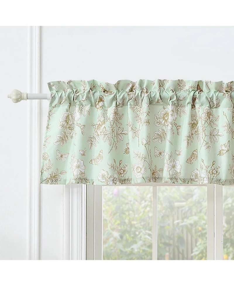 Greenland Home Fashions Olivia Light Filtering Semi Sheer 3" Rod Pocket Window Valance 84" x 16" Mint